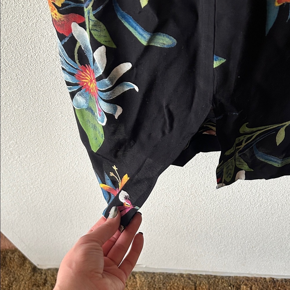 Vintage Hawaiian Floral Black Skirt - Picture 6 of 7
